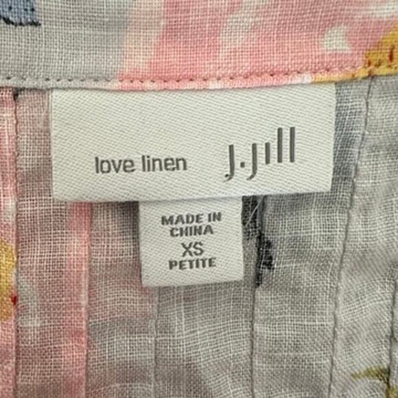 J Jill Love Linen Shirt Womens Extra Small Petite Summer Lightweight Cottagecore - Picture 7 of 10
